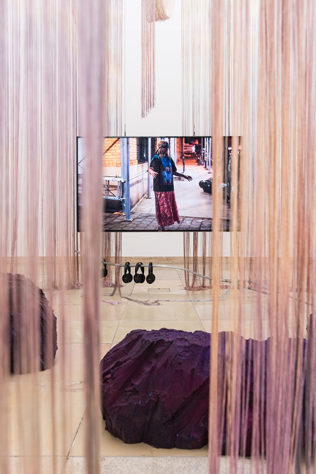 sculpture installation curtains screen intimity