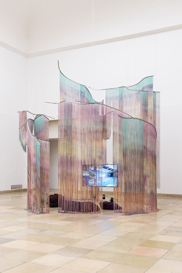 sculpture installation curtains intimity