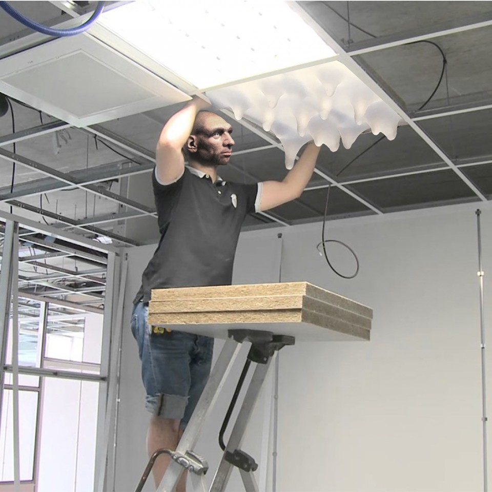 process sculpture installation suspended ceiling