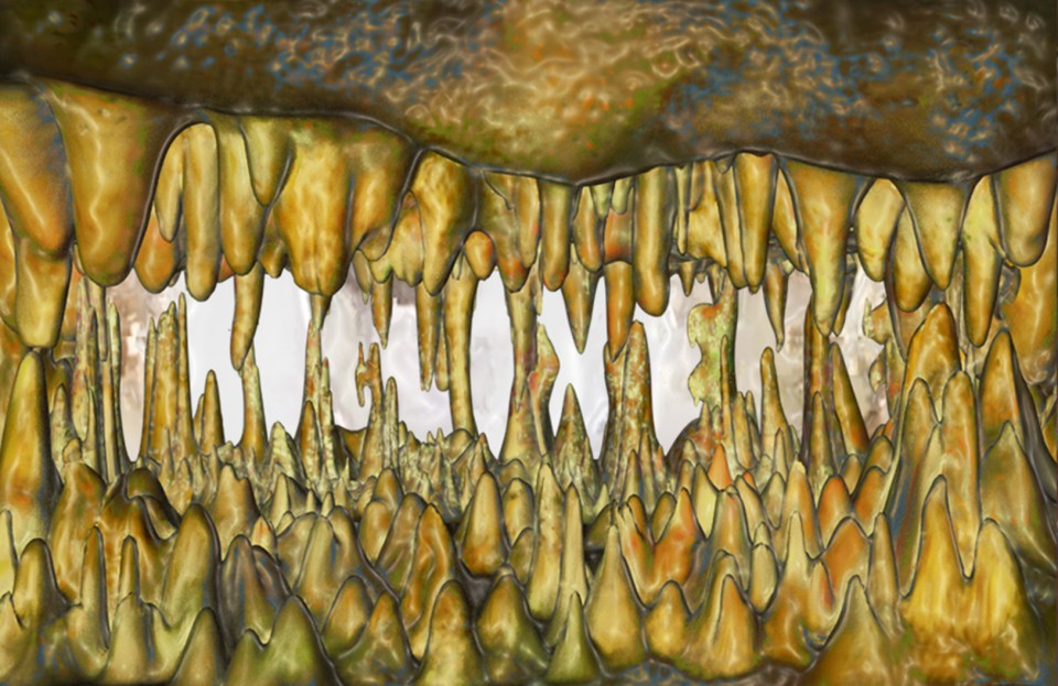 3D cave stalactit stalagmite