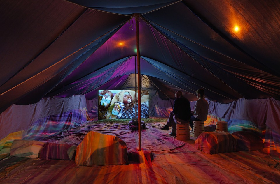 sculpture installation tent